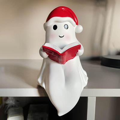 Reading Book Lamp Novelty Figurine Halloween Decor Creative Spooky LED Night Light for Fireplace