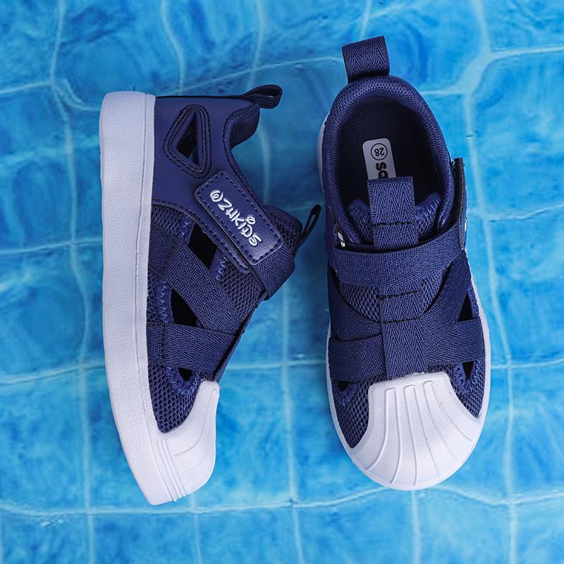 Детская летняя модная однотонная дышащая повседневная обувь на липучках для отдыха — фото 12