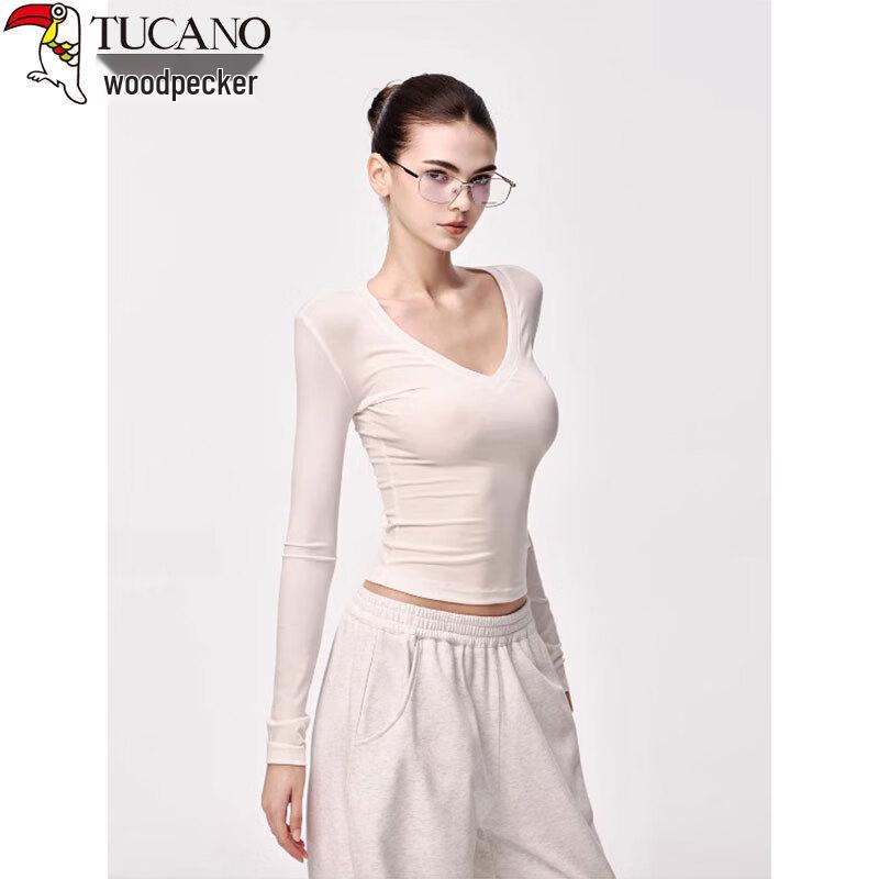 Woodpecker Women's V-Neck Long Sleeve Slim Fit Knit Top