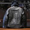 Removable cap two-piece Harley leather leather jacket men's AF locomotive top layer cowhide jacket