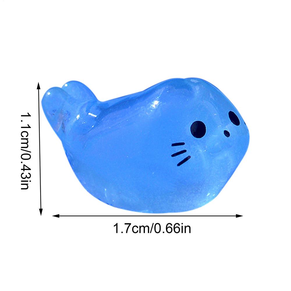 

glow in the dark animals Stress Relief Seal Miniature Aquarium Ornament Fairy Garden Decoration For Aquarium Decor