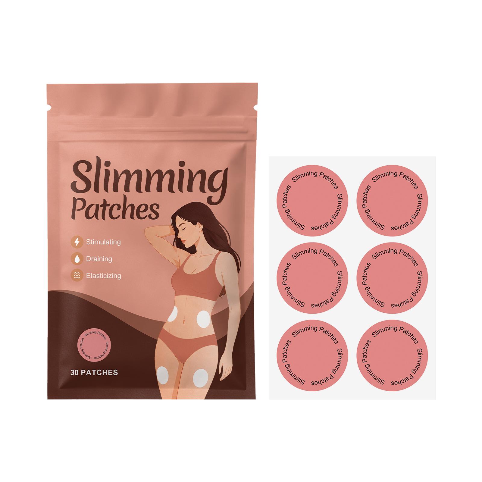 Slimming Patches for Body Care Skin Stimulating and Firming Adhesive Patches for Targeted Application on Abdomen Waist and Thighs 30 Pieces One Size розовый
