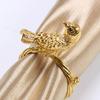 12pcs Plated Metal Golden Bird Model Room Napkin Buckle Hotel Napkin Ring Napkin Ring