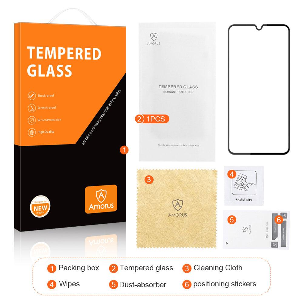 AMORUS For Samsung Galaxy M15 5G HD Clear Black Tempered Glass Film Full Screen Protector (Silk Printing)