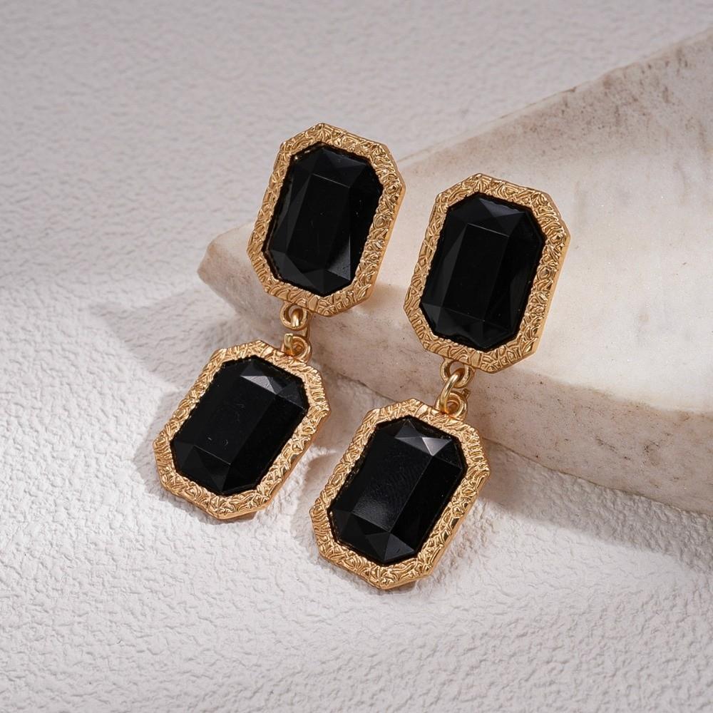 

Медь Черный Геометрическое Ожерелье Цепочка на Ключицу Темный Стиль Цепочка на Шею Ретро Черные Серьги Женщины Earrings