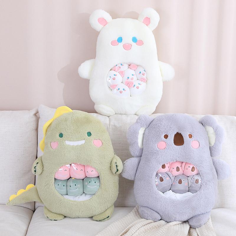 Panda Plush Animal Collection Bag Dinosaurs Doll Rabbits Toy Koala Gift Birthday