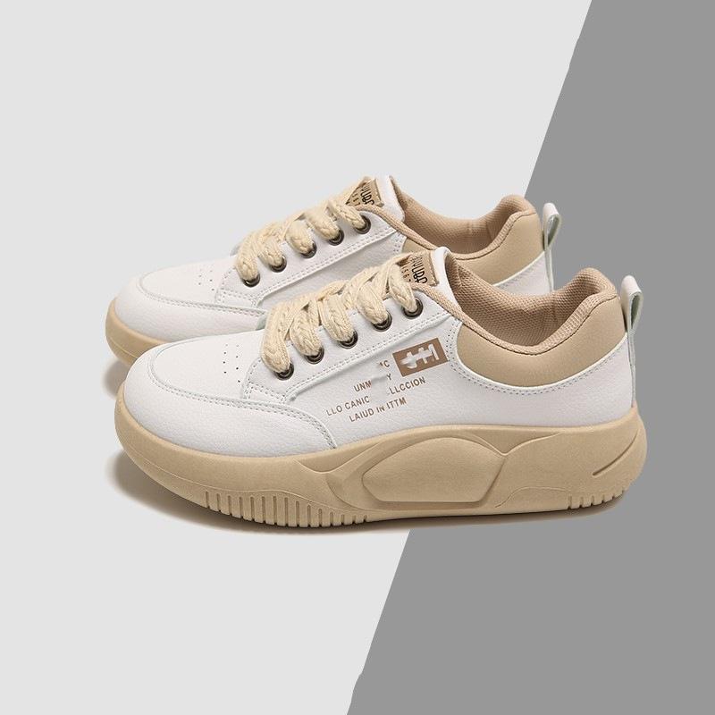 

Popular stepping on shit thick baseplate shoes 2025 spring and autumn new little white shoes female students casual flat running board shoes 35 білий