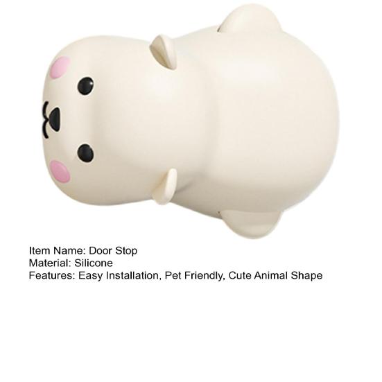Door Pinch Guard Silicone Door Slam Stopper Cute Animal Door Stopper with Adhesive Prevents Slamming on Heavy Doors for Baby Safety Pet Friendly