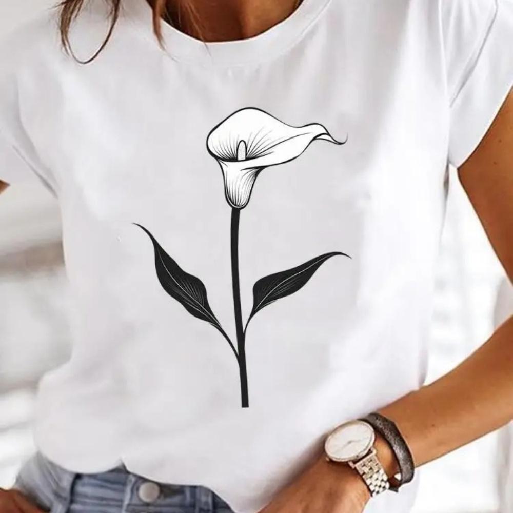 Butterfly Trend 90s Casual Top Clothes Female Short Sleeve Print Tshirts Fashion Oneck T Clothing for Women Graphic Tee