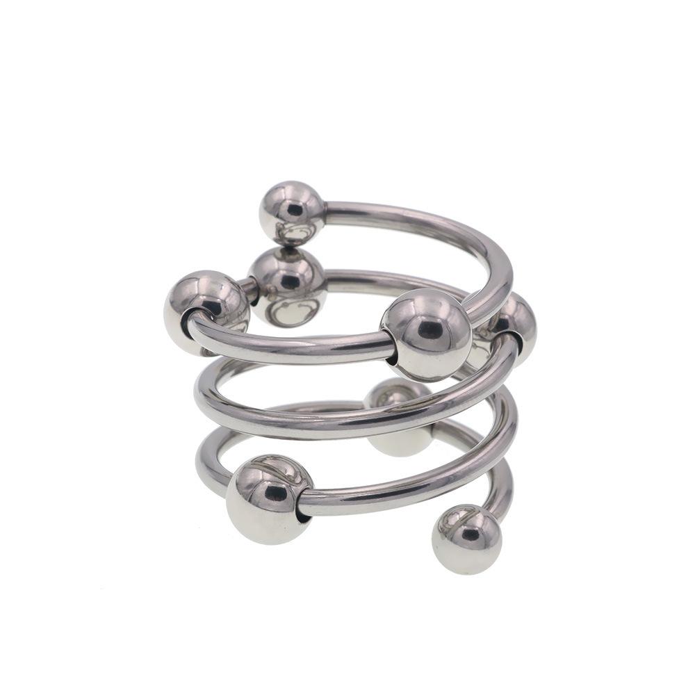 Stainless Steel Male Penis Ring 8 Beads Massage Sex Aid Sex Tools Adult Supplies Alternative Climax Pleasure Device