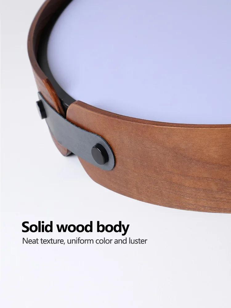 Japanese retro creative walnut ceiling light modern home circular room lighting master bedroom dining room Nordic lighting