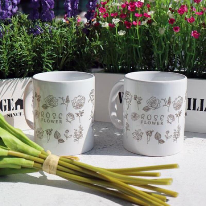 dc412-Design Mug 2p-Rose Flower