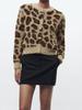 Rose Beauty A Women's Casual Leopard Pattern Button-Up Long Sleeve New Artificial Fur Cardigan, Autumn&winter