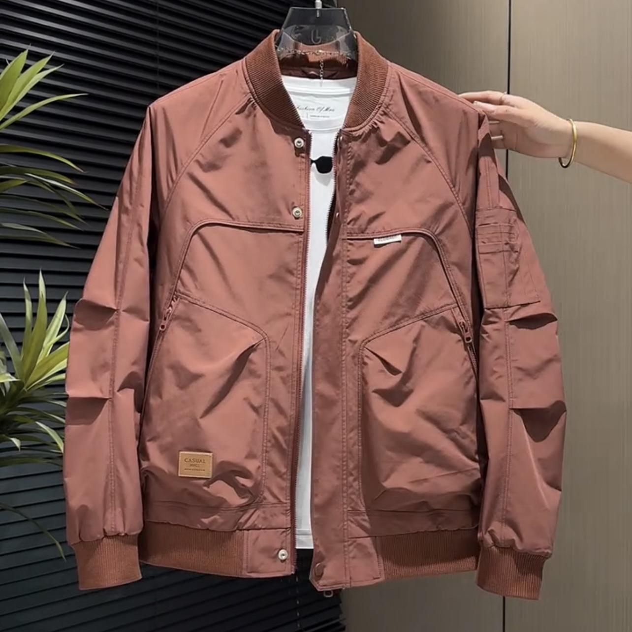 

Jacket Autumn New Men s American Vintage Slim Fit Jacket M красный