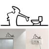Toilet Cartoon Stickers, Toilet Door Corner Decoration, Self-Adhesive Toilet Signs, Black Frame Home Bathroom Decoration