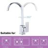 Modern Square Brass Cold & Hot Wster Faucet Swivel Spout Kitchen Sink Taps Basin Sink Mixer Tap 14.1x7.2in