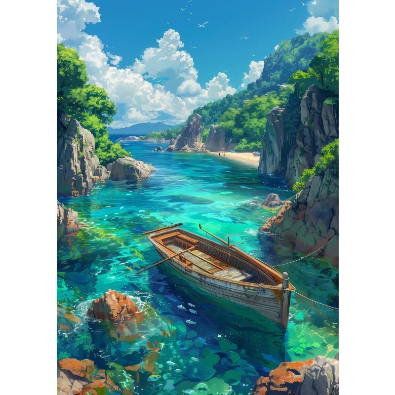 Beautiful Coast Natural Tourist Scenery Art Posters Canvas Prints Wall Paintings Living Room Bedroom Home Decoration Frameless