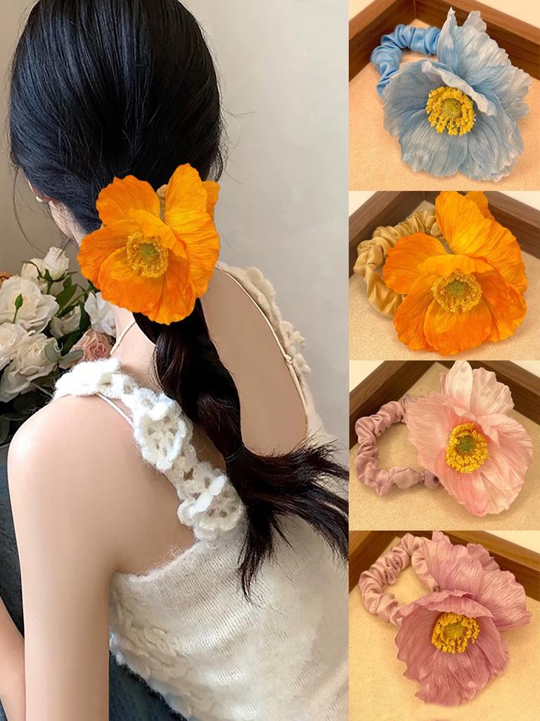 1 piece of women's flower beach vacation small intestine hairtie