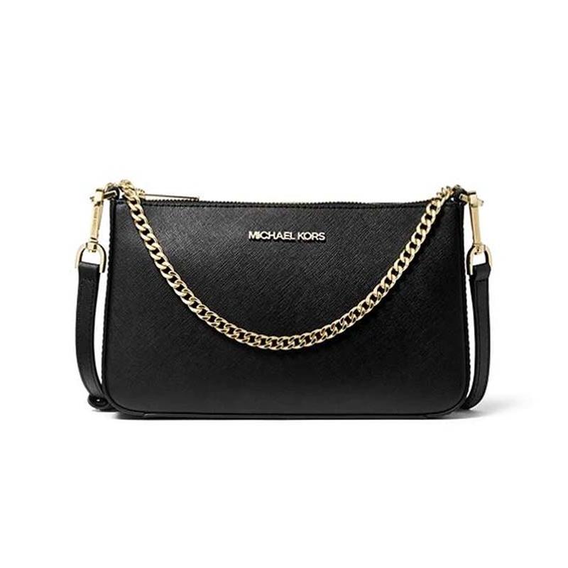 Michael Kors Jet Set Chain Simple Cow Leather Armpit Bag Crossbody Shoulder Bag Women's Black