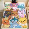 Eevee Muster Flanelldecke, Hohe Qualität, Bequem für Alle Jahreszeiten, Heimdekoration, Wärme und Komfort, Perfekt für Geschenke.
