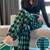Summer Women's Harem Pants Plaid Print High-waisted Corset Casual Cropped Pants