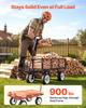 Garden Cart, 408.2 kg, Heavy Duty Steel Yard and Garden Utility Wagon with 10-Inch Tires, Outdoor Gardening Stool with Adjustable Handle, Detachable