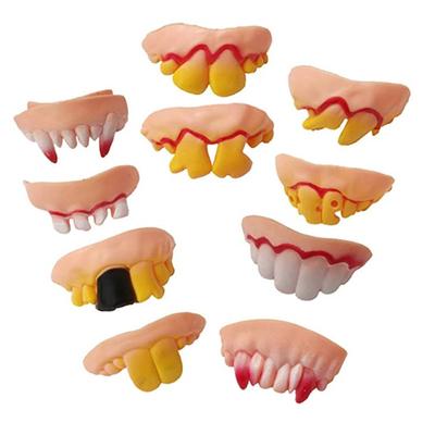 10 Stück Halloween Hässliche Zähne Lustige Party Falsche Verrottete Zähne Requisite Gebissmodell Streich Lustige Tricks