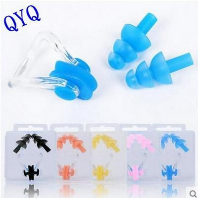 Silicone Nose Clip & Earplug Set for Swimming - Waterproof, Soft, for Children & Adults