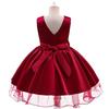 European & American Princess Mesh Bow Dress - Girls' Birthday & Piano Performance Outfit
