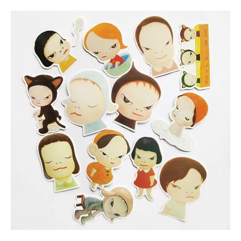 

Yoshitomo Nara If Yoshitomo crystal stickers sticker set 13 pieces set waterproof PVC Fashionable Smartphone suitcase stickers guitar car bike bicycle