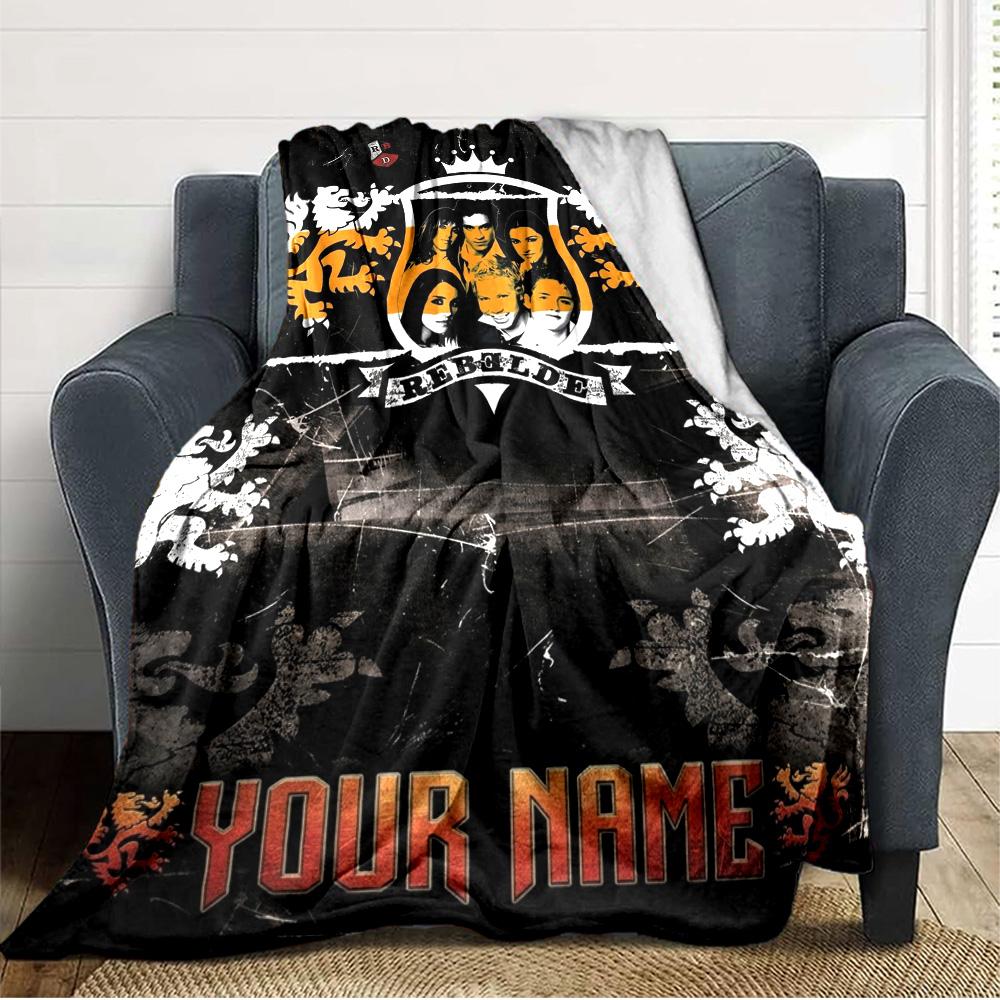Name Custom RBD Band Print Flannel Blanket High Quality Warm Comfortable Cover for All Seasons Perfect for Gifts Home Decor