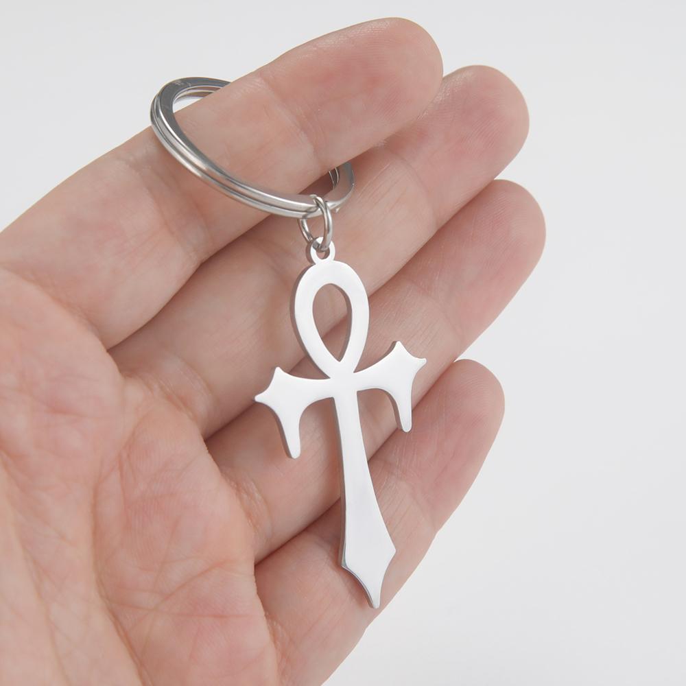 Dawapara Ancient Egyptian Ankh Cross Keychain Eye of Horus Anubis Protection Amulet Keyring Stainless Steel Jewelry