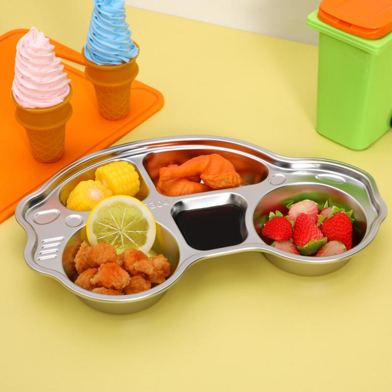 Compartment Dinner Plates Divided Plate Stainless Steel 1pack