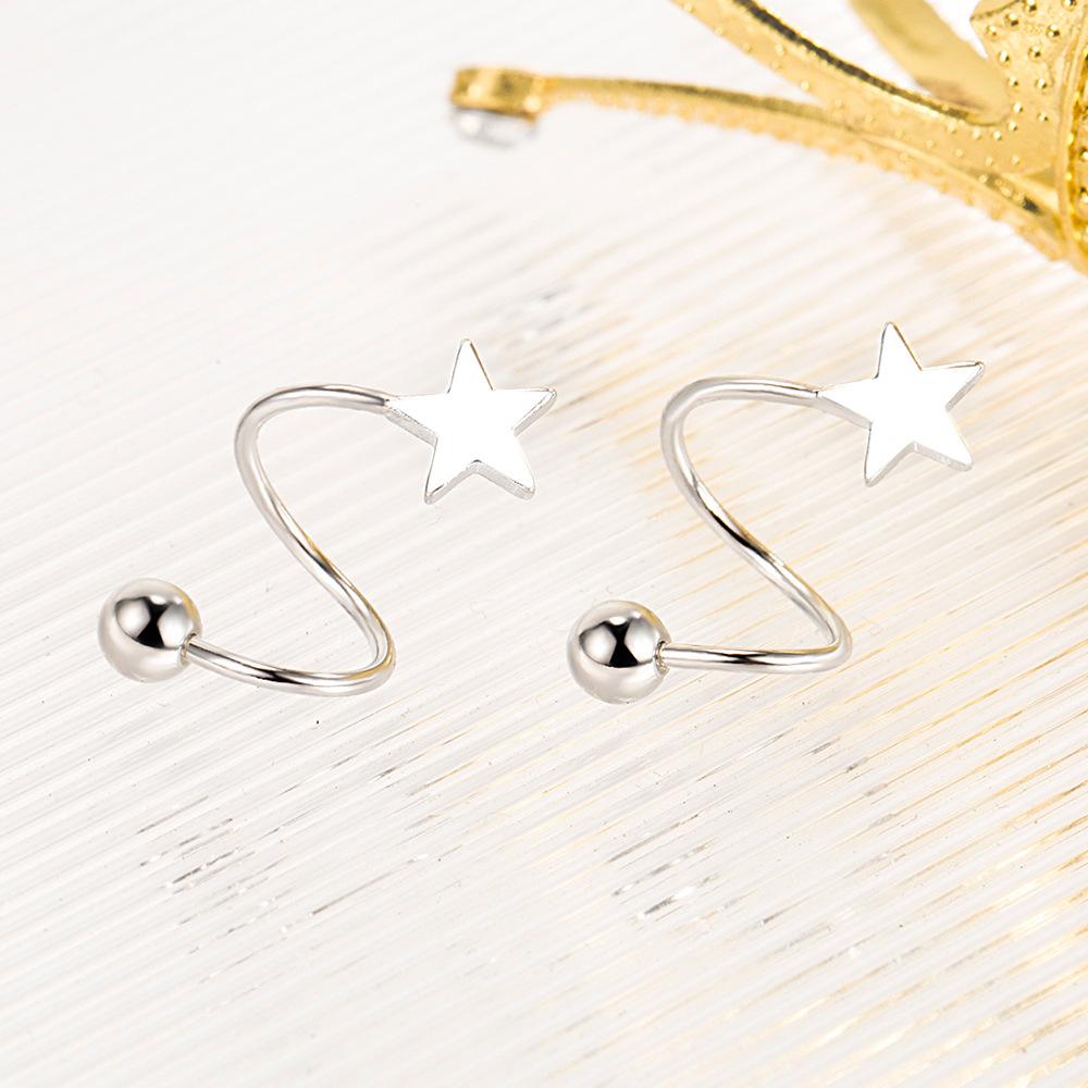 Spring Stud Earrings for Women Simple Personality Ear Bone Stud Niche Design High-Grade Elegant Heart Earrings
