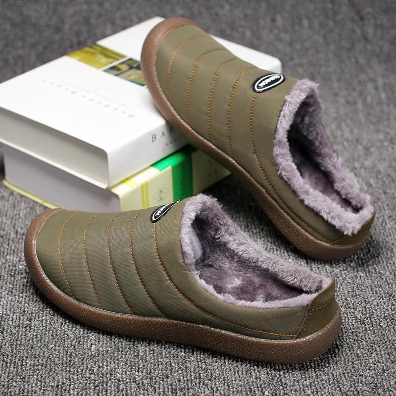 Men's Plush Winter Indoor Slippers - Warm Dual-Use Cotton Shoes for Home