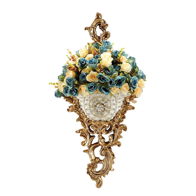 Luksusowe wiszące na ścianę wazony z żywicy z diamentami, doniczki na sztuczne kwiaty, rękodzieło, dekoracje na ścianę tła telewizora w salonie