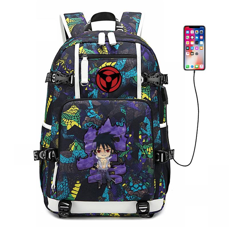 Schoolbag Male Whirlpool Naruto Akira Kaleidoscope Backpack Female High School Junior High School Student Luminous Backpack Big