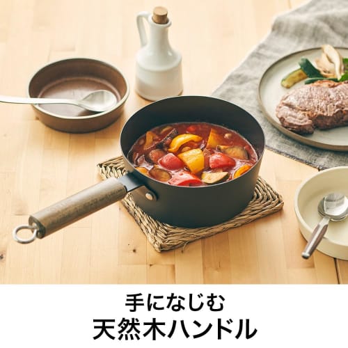 Rust-Resistant Iron Frying Pan: simfe. 18cm Soup Pan, Induction and Gas Compatible, No Preheating Required, Metal Tools Compatible, High-Temperature C