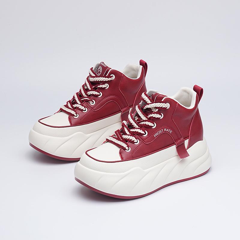 

Женские белые высокие кожаные зимние ботинки с бархатной подкладкой: Теплая зимняя одежда, увеличивающая рост 40