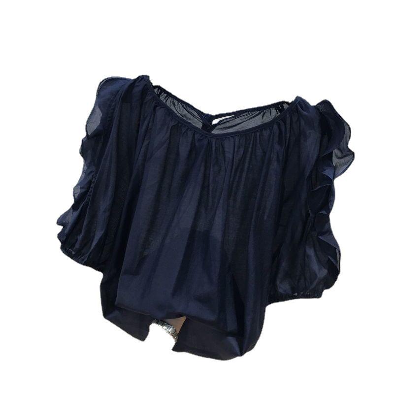 2025 Women's Sweet Chiffon T-Shirt: Flattering Summer Style, Versatile Short-Sleeve for Plus-Size Fashion.