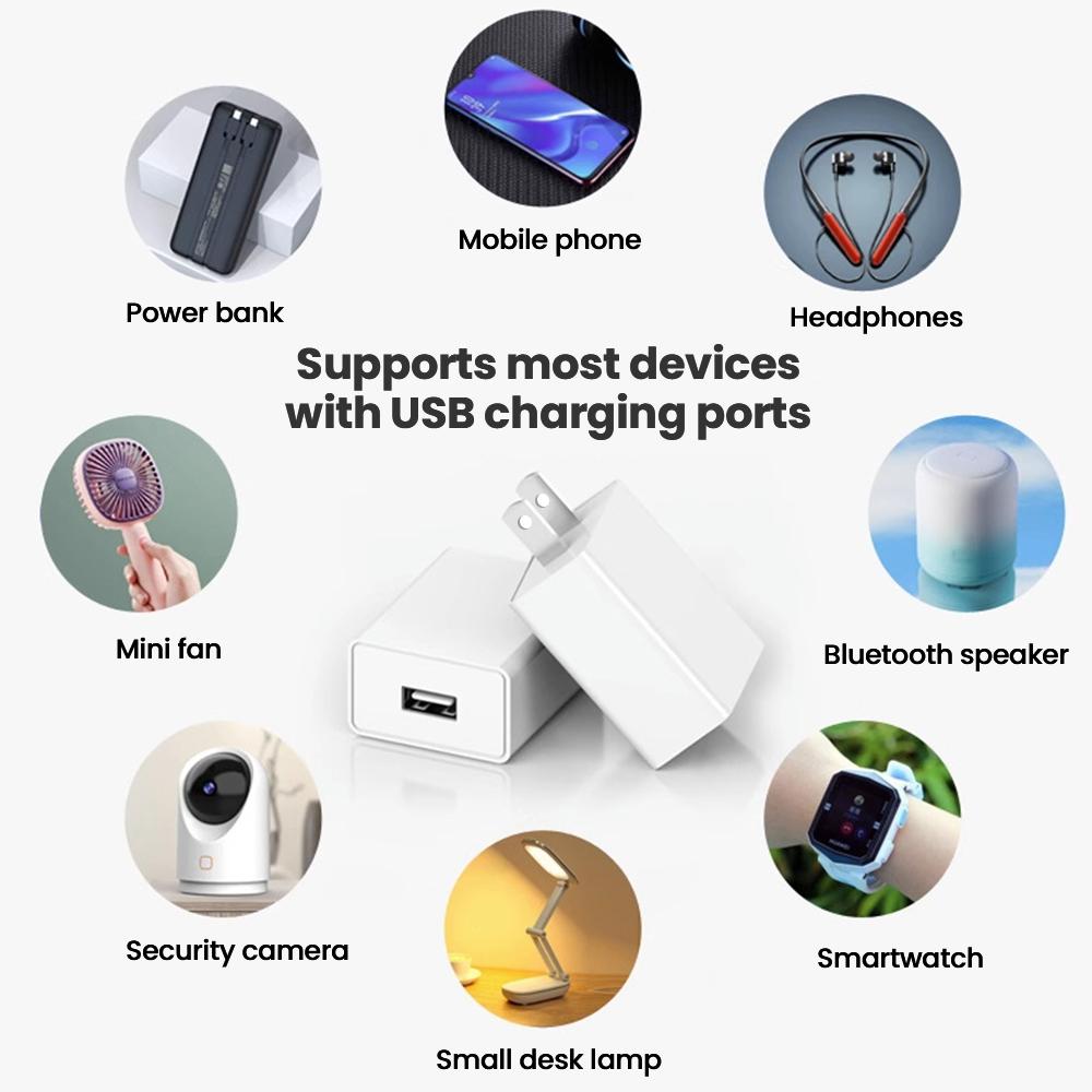 10W EU/US Compatible USB Phone Charger Adapter, suitable for Xiaomi, Huawei, and Samsung phones