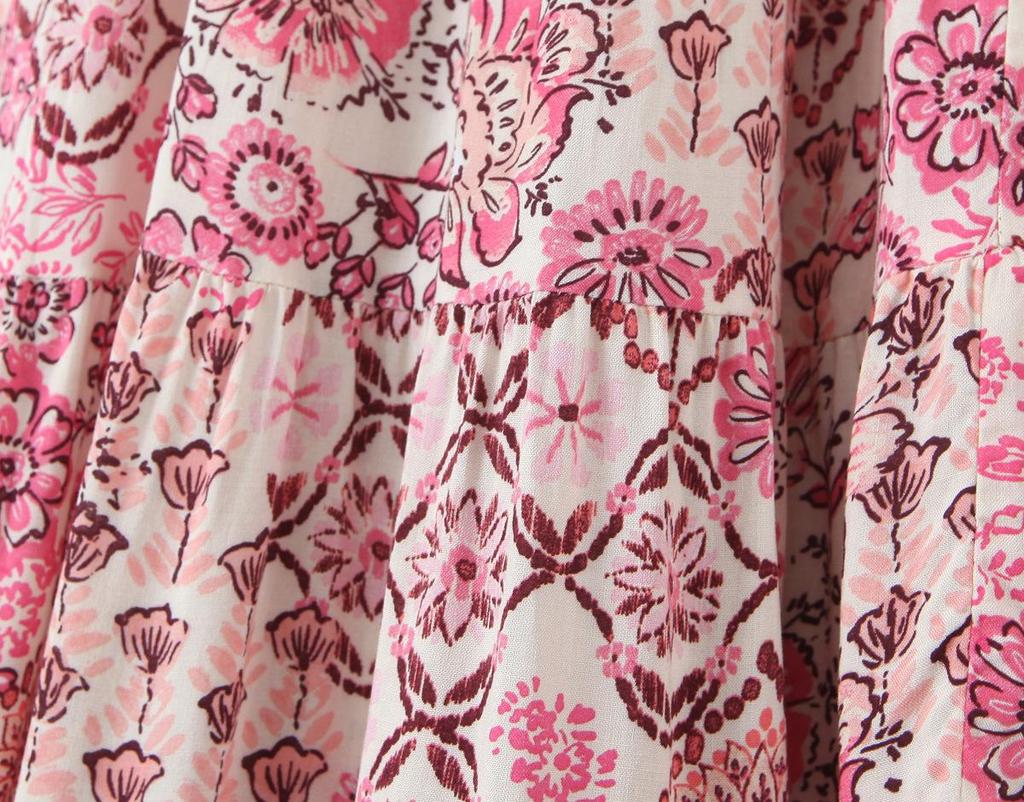 Spring 2025 Women's European & American Style Long Dress with Versatile Print