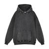 Dámská Oversized Mikina Vintage Praná Jednobarevná Snížená Ramena Dlouhý Rukáv Volná Mikina s Kapucí Top