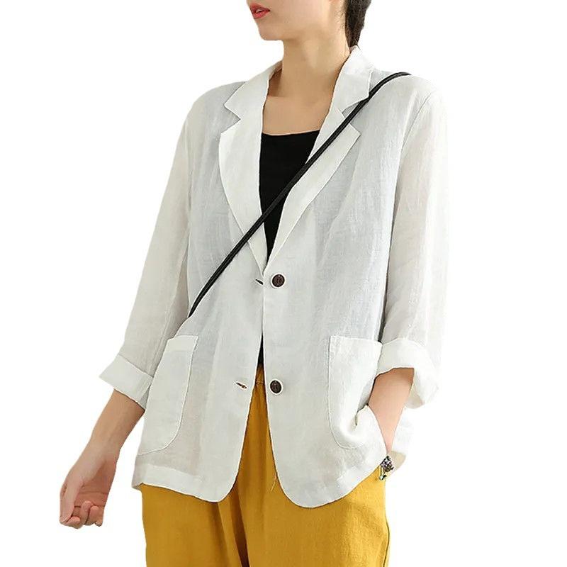 Elegant Solid Color Suit Women's Fall Casual Long-sleeved Single-breasted Lapel Coat Plus Size