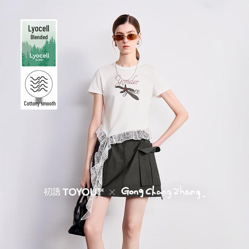 Chuyu Women s Lace Print Slim-Fit T-Shirt XL