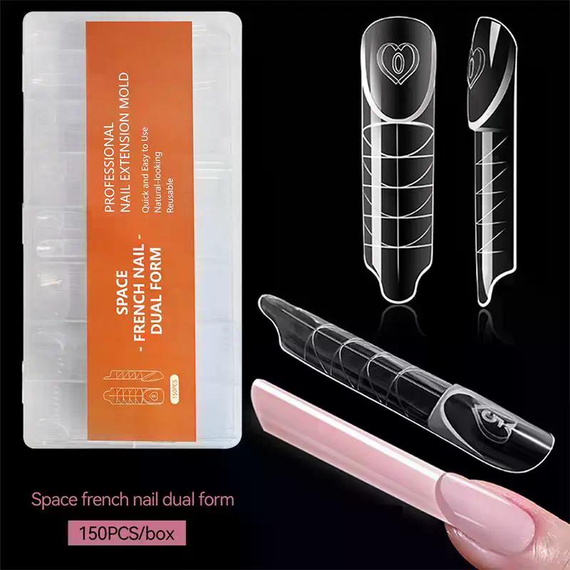 150pcs/box Long Almond Clear Plastic Nails Full Cover Stiletto Pointy False Tips Artificial Acrylic Nail Tips For Nail Salon