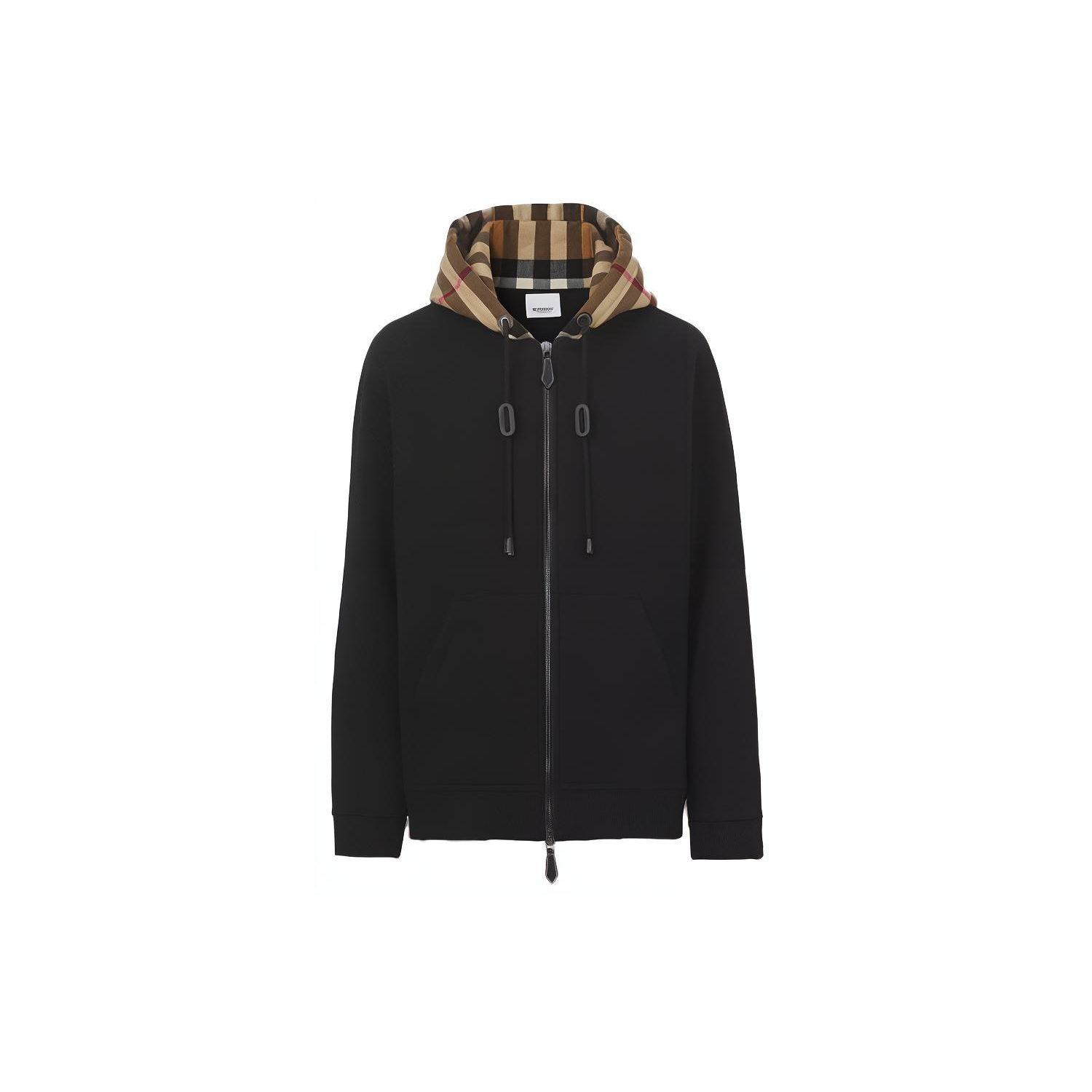 Burberry Check Hood Cotton Blend Zip
