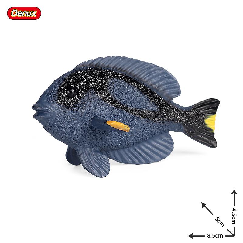Oenux Sea Life Animals Model Action Figures Ocean Fish Sailfish Bass Grouper Salmon Aquarium Figurines PVC Educational Kids Toy