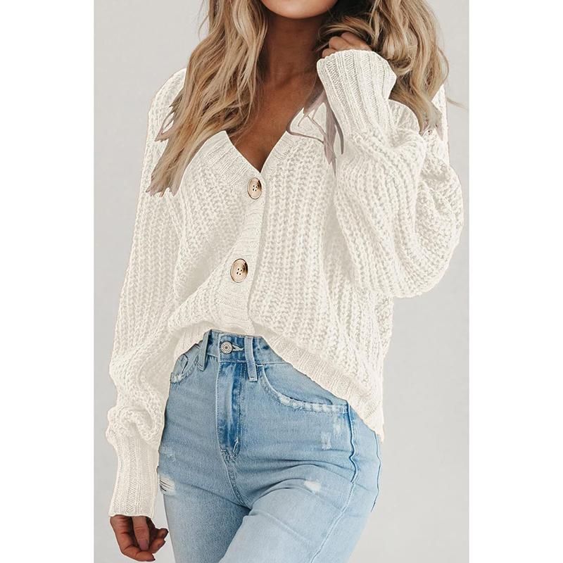 Women's Sweater Autumn/Winter New Product Solid Color Loose Knitted Jacket Women's Button Sweater Cardigan