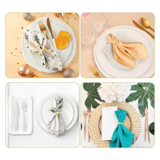 Yousheng 12Pcs Golden Napkin Rings Metal Circle Design Napkin Holders Buckles Family Dinner Wedding Party Table Decoration